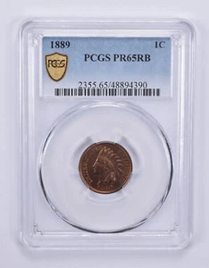 1889 Indian Head Cent PR65 RB PCGS *9613 - Picture 1 of 3