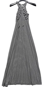 Calvin Klein Womens Striped Halter Maxi Dress Black & White Size 2 Coastal Summe - Picture 1 of 9