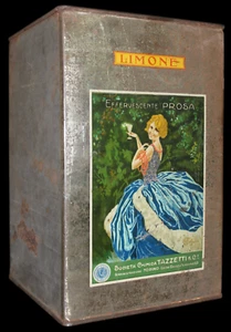 Antica Rara Scatola Latta Effervescente Prosa Società Chimica Tazzetti - Torino - Picture 1 of 5