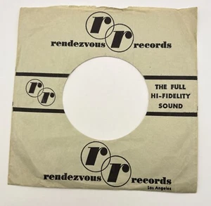 Rendezvous Records Company Sleeve 45 RPM Vinyl RR Logo Los Angeles CA - Bild 1 von 6