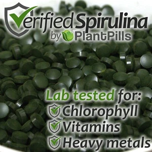 250 gramos PlantPills 100% tabletas de espirulina (1250x 200 mg tabletas) alta calidad - Imagen 1 de 9