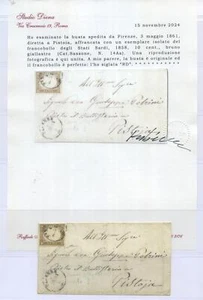 SARDEGNA 1861 10C. BRUNO GIALLASTRO US.  CERT. - Imagen 1 de 1