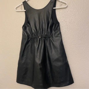 Zara Girls Faux black Leather Dress pinafore sleeveless size 9 - Picture 1 of 10