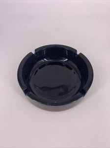 Vintage Porcelain ashtray black glass Round 5 1/2 Inch Barware Made In France - Picture 1 of 4