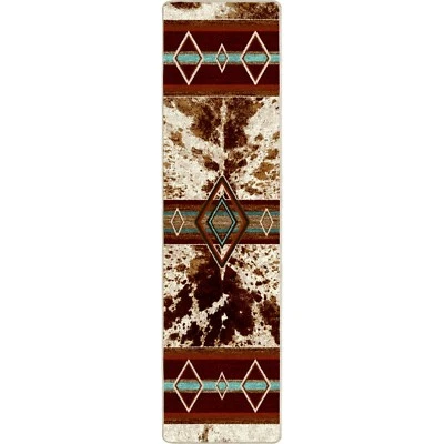 Fire Hide True Western Southwest Country Cabin Rug 2'x8' - Image 1 of 2