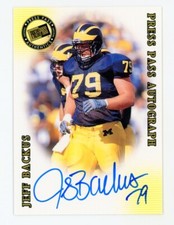 Jeff Backus Rookie Auto 2001 Press Pass SE Autographs