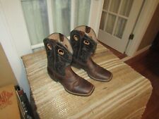 Ariat Heritage Roughstock Distressed Brown Western Boots #10016239 Youth sz 6