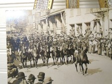 Vtg RPPC Pre WWI WW1 Military Photo Postcard OR Horse Parade 4th Field Artillery
