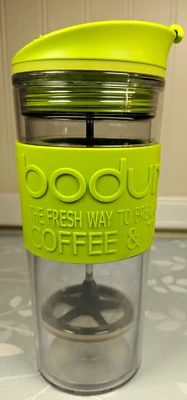 Caneca tumbler de viagem Bodum French Press ~ verde limão ~ 15 oz ~ sem BPA - Imagem 1 de 4