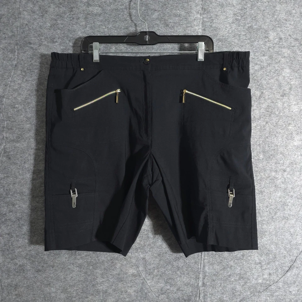 Jamie Sadock Shorts Womens Size 18 Black Bermuda Golf Solid Nylon Pockets Zipper - Image 1 of 4