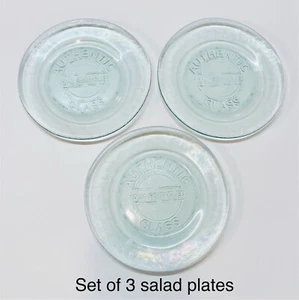 3 Authentic 100% Recycled Glass Plates by Vidrios San Miguel 7-3/4” Salad - Picture 1 of 19