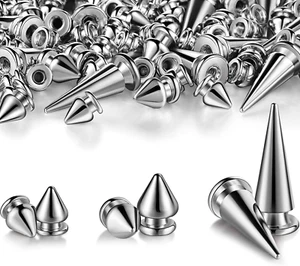 170 Pieces Multiple Sizes Cone Spikes Screwback Studs Rivets Large Medium Small - Picture 1 of 12