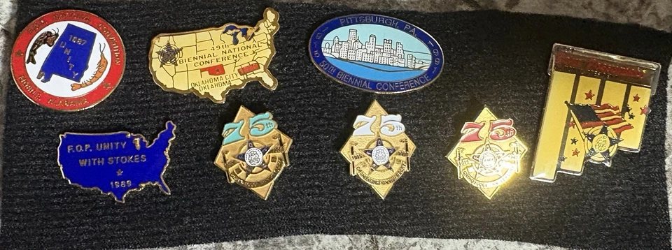 Prendedores FOP Orden Fraternal de Policía finales de los 80 y 90 RAROS Foto 1 de 4
