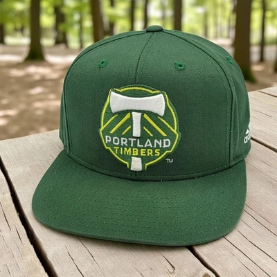 Portland Timbers MLS Soccer Club Adidas Green Team Logo Snapback OSFM Hat Cap  - Image 1 of 4