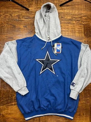 NWT VTG 90s Starter Dallas Cowboys Hoodie Sweatshirt Sz L NEW NFL America's Team - Image 1 of 4