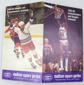 NBA 1984-85 New York Knicks & Rangers Combination Basketball Pocket Schedule - Picture 1 of 1