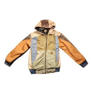 Carhartt Detroit Reworked Jacket Medium M Canvas Vintage Patchwork Bomber Mens - Picture 1 of 14