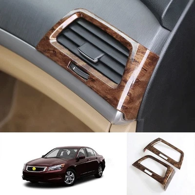 Cubiertas de marco de salida de aire para tablero de grano de madera tostada para Honda Accord Crosstour 2008-2012 Foto 1 de 4