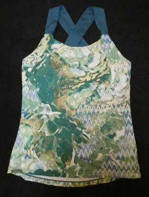 prAna women's multi-colored print stretch sports bra top Sz XL - Image 1 of 3