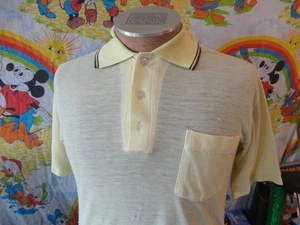 Camisa Polo Munsingwear Amarilla Bolsillo Fino Vintage Años 80 Talla M - Imagen 1 de 6