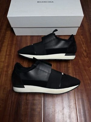 Balenciaga Race Runner Black White Mens Sneakers - Size 41B 8US - SHIPS ASAP - Image 1 of 4