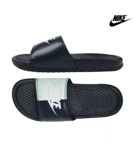 Nike Benassi JDI Slides 343881 406 Ossidiana Bianco Igloo Taglia UK 8.4 EU 43 Nuove