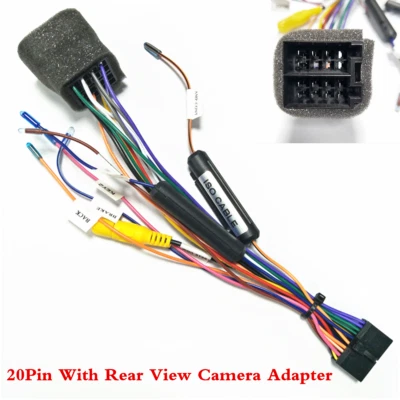 20PIN ISO Wire Harness Connector Camera Adapter For Car Stereo Android player Foto 1 de 4