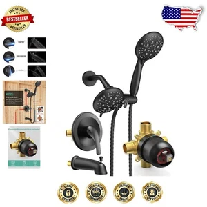 Premium Matte Black Shower System with 35 Water Flow Patterns – Easy Install - Picture 1 of 11