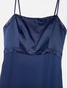 Vestido largo para mujer M Alfred Angelo azul marino con algo de brillo buen estado - Imagen 1 de 15