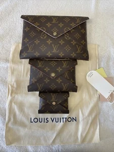 Original Louis Vuitton Braun Monogramm Canvas Kirigami Pochette 3 Beutel Set - Bild 1 von 24