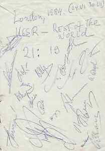 1984 Russia vs Rest of World Chess Match Of The century Signed
