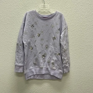 Gymboree Girls 7 8 Medium Star Sweatshirt Sequins Glitter Purple Top Play - Picture 1 of 9
