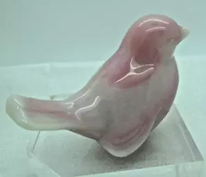 Vintage FENTON FACTORY MADE GLOSSY ROSALENE BIRD Figurine - Picture 1 of 10