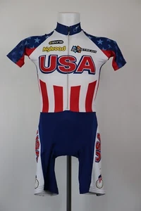 SKINS TEAM USA COMPLETO CICLISMO UOMO Tg M SALOPETTE ONE PIECE BIKE SPORT - Photo 1/14