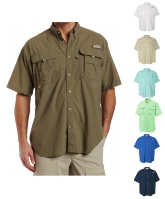 NEW COLUMBIA MEN BAHAMA SHORT SLEEVE SHIRTS, XS-S-M-L-XL-XXL - Image 1 of 2