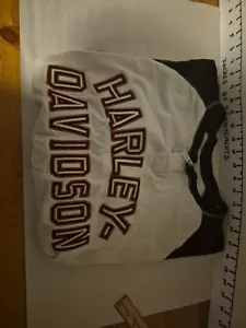 Vintage Harley Davidson Long Sleeve Shirt Mens XL Sleeve Hits Flames White - Picture 1 of 11