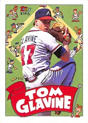 1992 Topps Kids #34 Tom Glavine Cartoon Baseball Card - Braves - Image 1 of 2