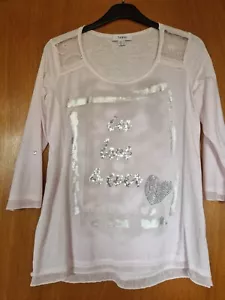 Heine Ladies Pale Pink Cotten Blend Top Size 10 - Picture 1 of 10