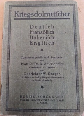 Kriegsdolmetscher Deutsch Französisch Italienisch Englisch, 1915 - Image 1 of 4