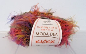 1 Ball Moda-Dea Kickx Yarn #3780 Lucky #5 Weight Nylon Acrylic Multi-Color Italy - Picture 1 of 3