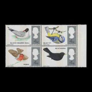Gran Bretaña 1966 (Variedad) 4d British Birds bloque de fósforo falta bro rojizo - Imagen 1 de 1