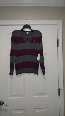 Nuevo con etiquetas U.S. Polo Assn. - Jersey gris jaspeado a rayas cuello en V, M Foto 1 de 4