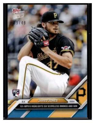 2024 Topps Now #258 Jared Jones Blue Parallel #d /49 RC - Image 1 of 2