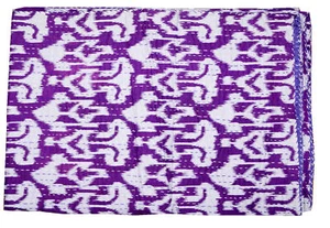 Edredón Kantha indio Ikat reversible algodón ropa de cama edredón Kantha moderno - Imagen 1 de 23