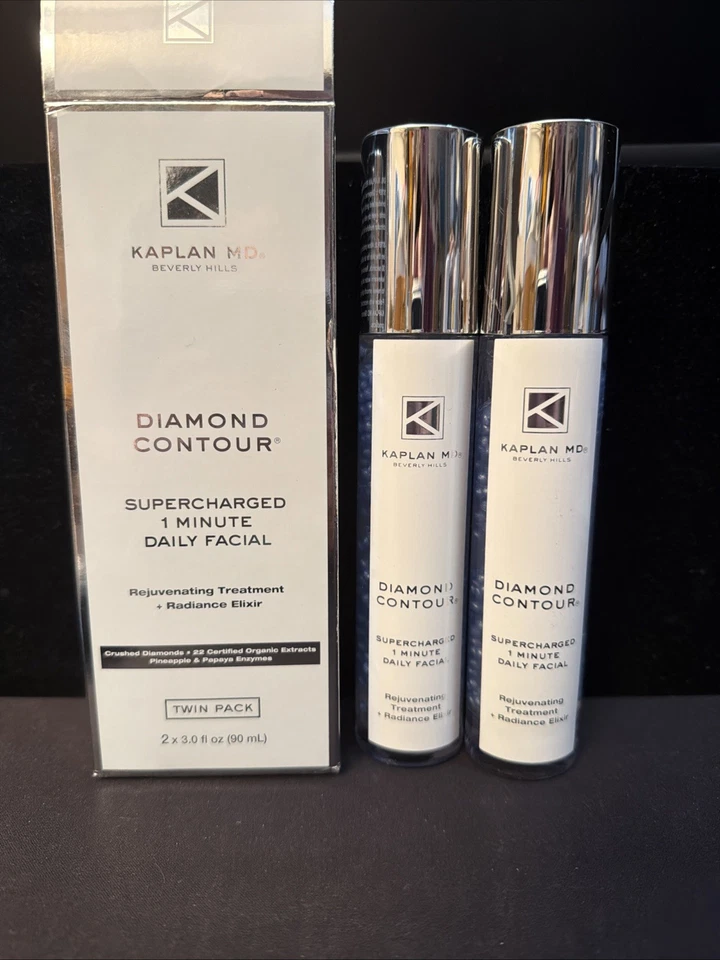 Paquete doble facial diario Kaplan MD Diamond Contour Supercharged de 1 minuto. Nuevo. Foto 1 de 4