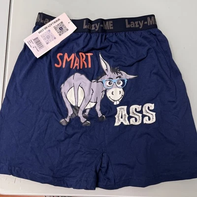 Nuevo con etiquetas Calzoncillos Boxers Lazy Me Para Hombre Smart Culo Burro Divertidos Botones Mosca en Azul Marino Talla M Nuevos Foto 1 de 4