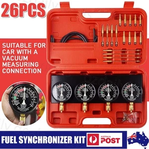 Car Fuel Vacuum Carburetor Synchronizer Carb Sync Gauges Set Cylinder Balancer - Picture 1 of 12