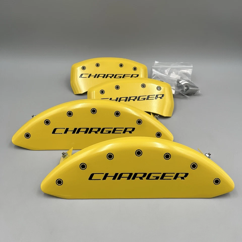 Cubiertas de pinza de freno MGP Dodge Charger 2011-2023 amarillo/negro - 12162SCHBYL Foto 1 de 4