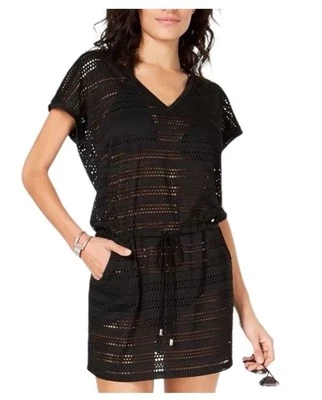 Calvin Klein Black Crochet Swim Coverup Vacation Resortwear Women’s Size S/M - Image 1 of 4