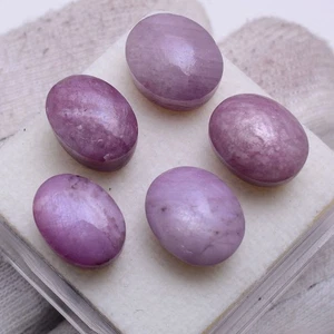 5 Pcs Natural African Ruby Unheated Oval Cabochon Stunning Loose Gemstones Lot - Picture 1 of 9